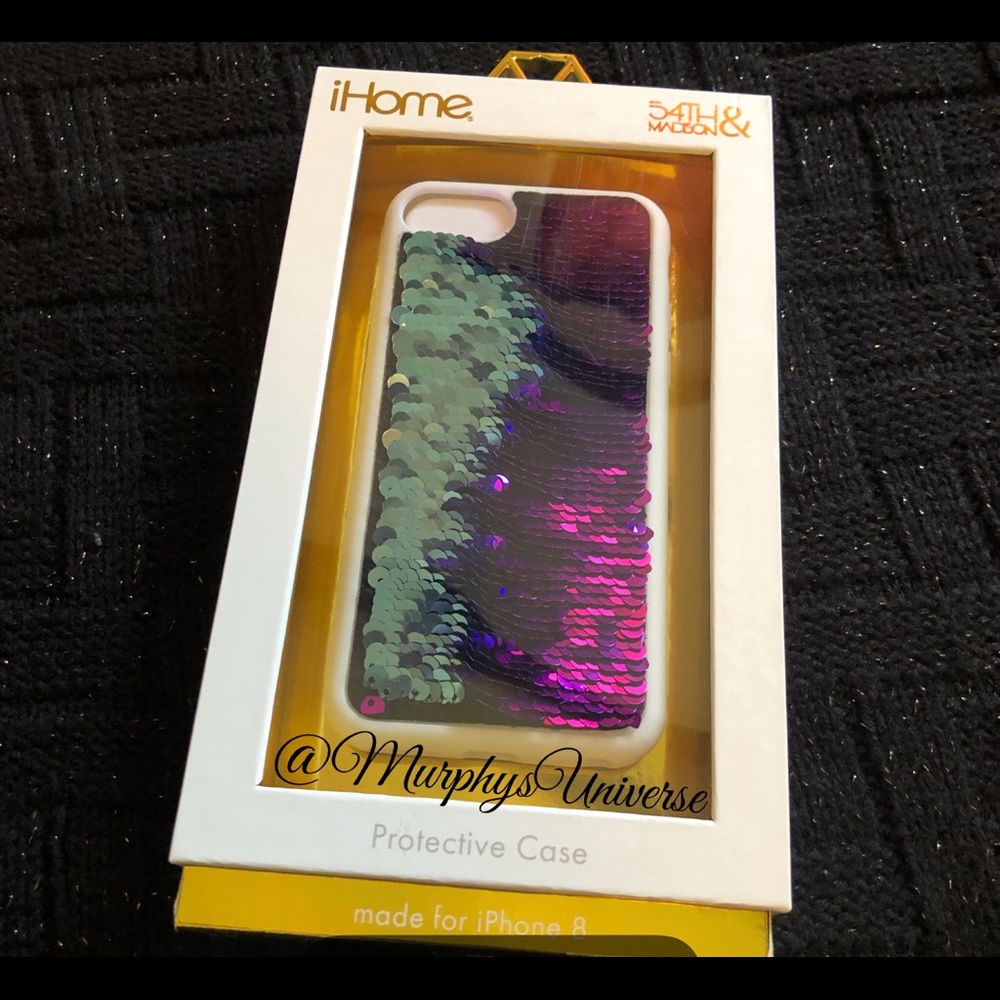 iPhone 8 mermaid Ombré Sequin case Pink Teal Blue NEW NIB